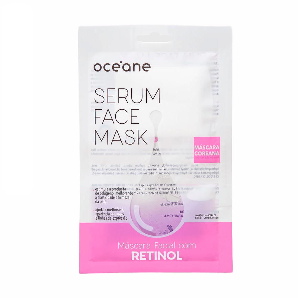 Máscara Facial Océane Com Retinol Serum Face Mask 20Ml