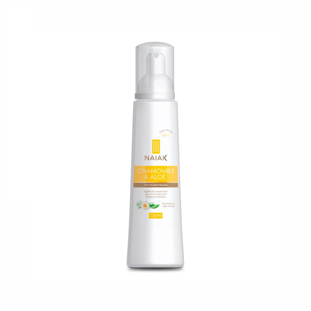 Chamomile e Aloe Espuma Facial de Limpeza Naiak 150ml