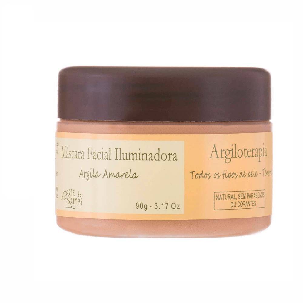 Máscara Facial Arte Dos Aromas Iluminadora Natural Argila Amarela 90G