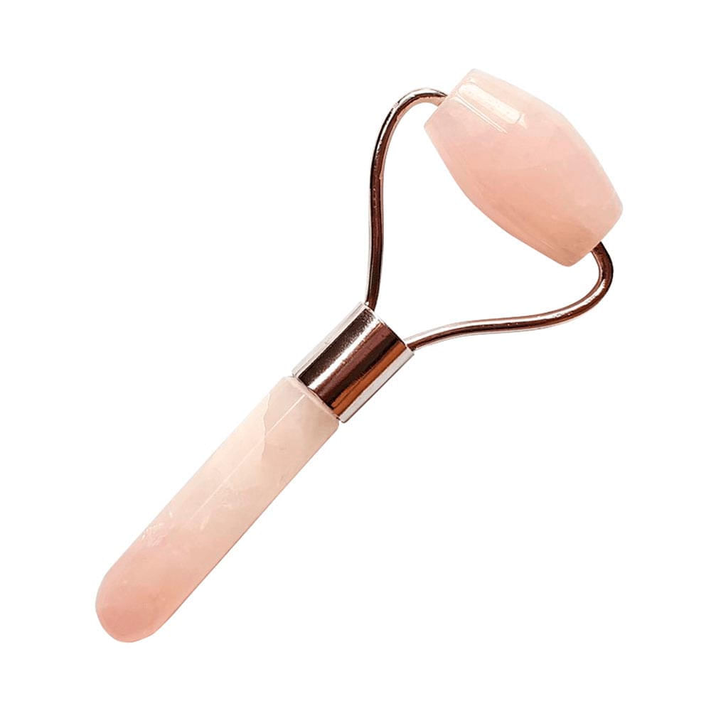 Massageador Facial Elemento Mineral De Quartzo Rosa Roller