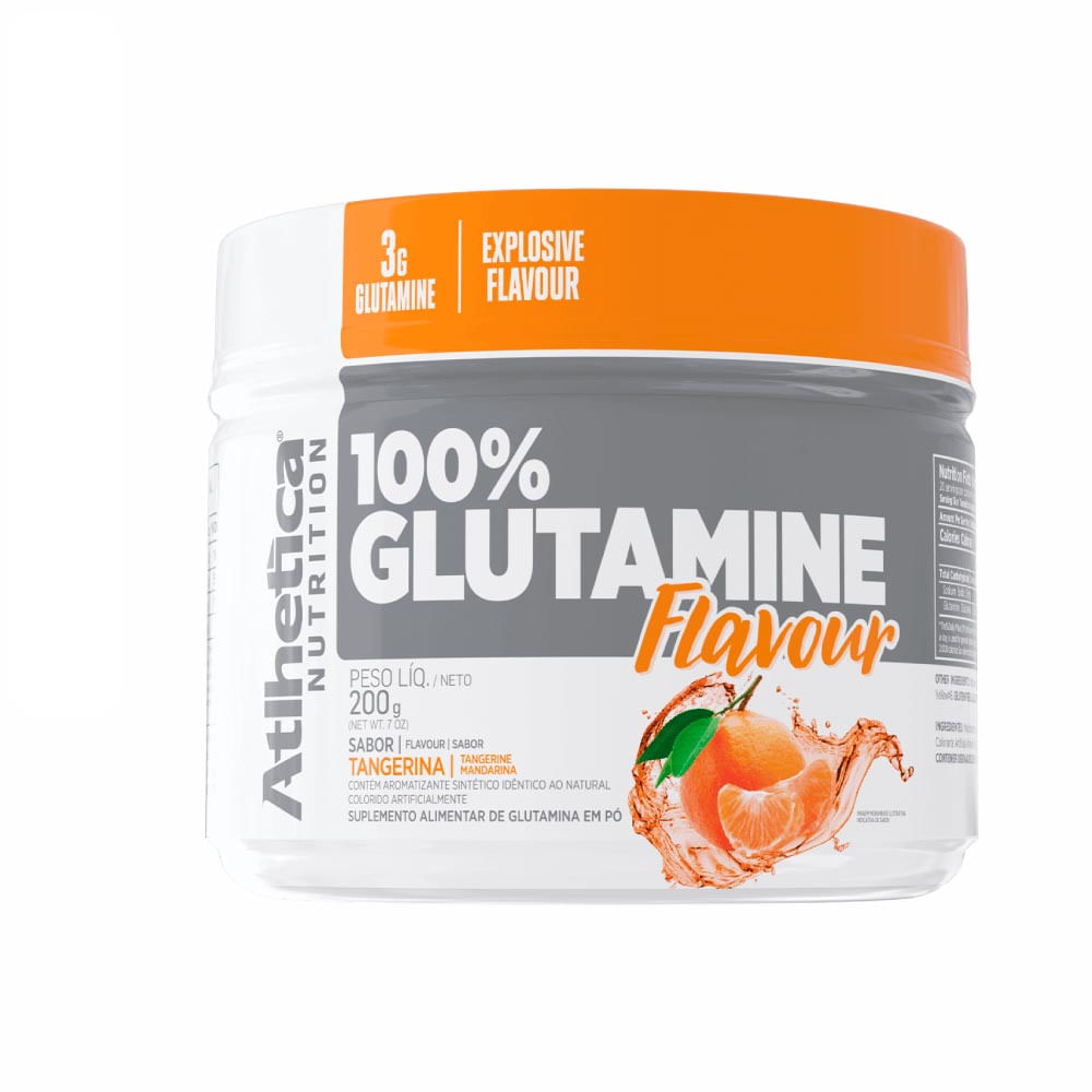 100% Glutamine Atlhetica Nutrition Flavour Tangerina 200g