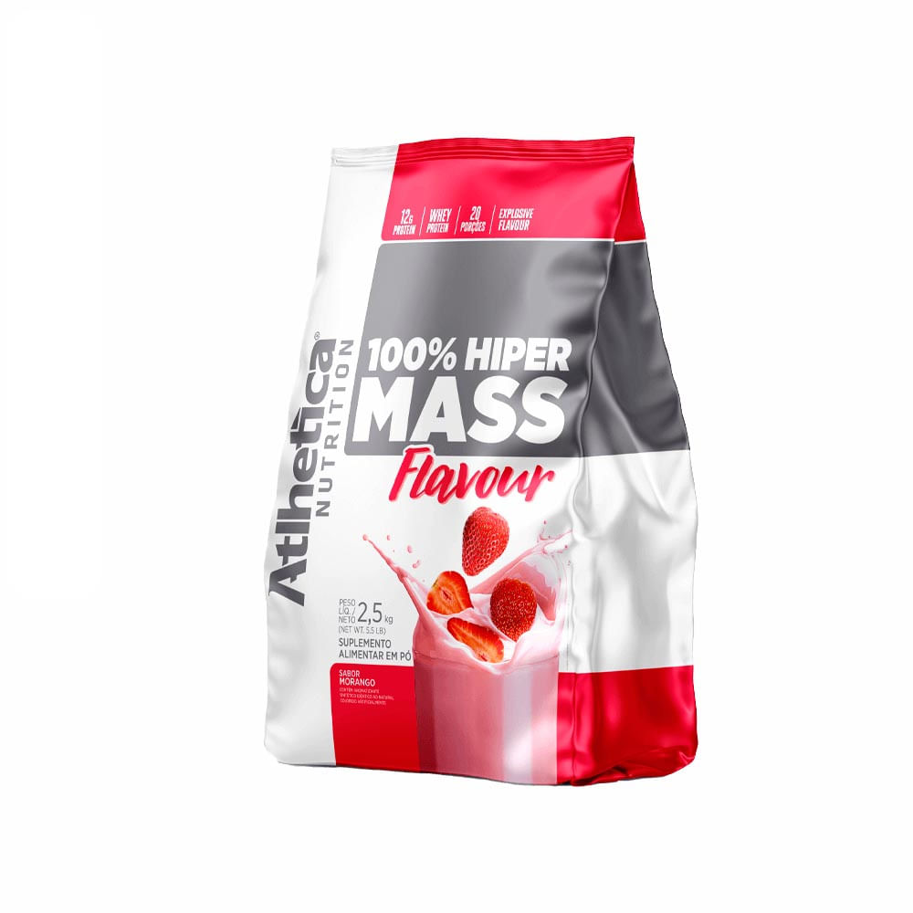 100% Hiper Mass Flavour Morango Atlhetica Nutrition 2,5kg