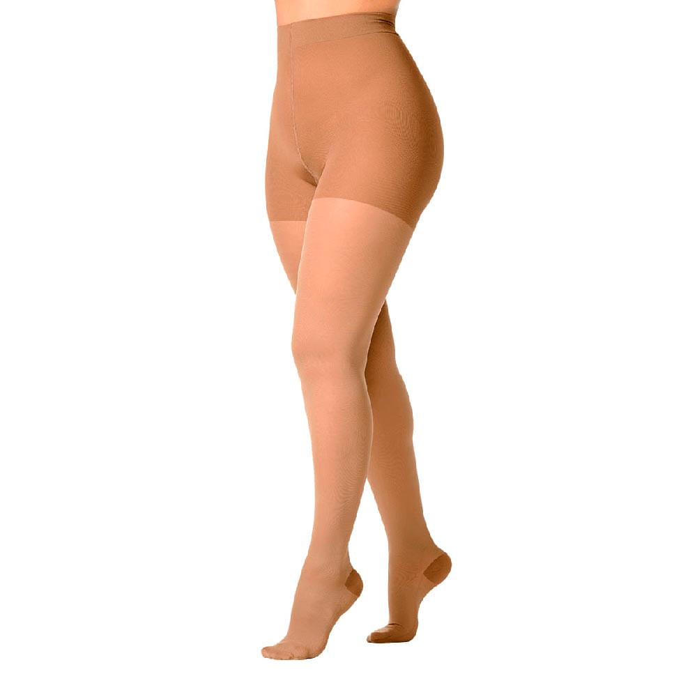 Meia Calça Alta Compressao Attiva 20-30 Fem Fechada Natural Escuro Tam P