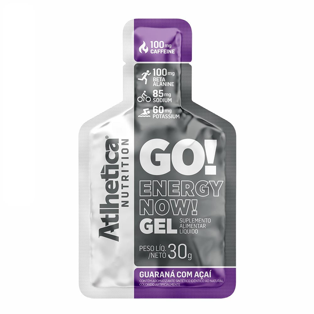 GO! Energy Now Gel Guaraná com Açaí Atlhetica Nutrition Display 10 Sachês de 30g