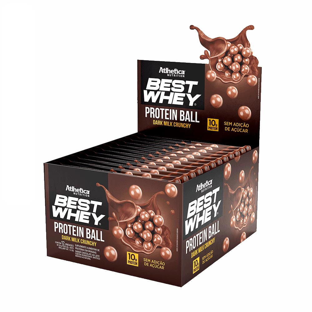 Best Whey Protein Ball Chocolate Ao Leite Atlhetica Nutrition 12 Sachês De 50g