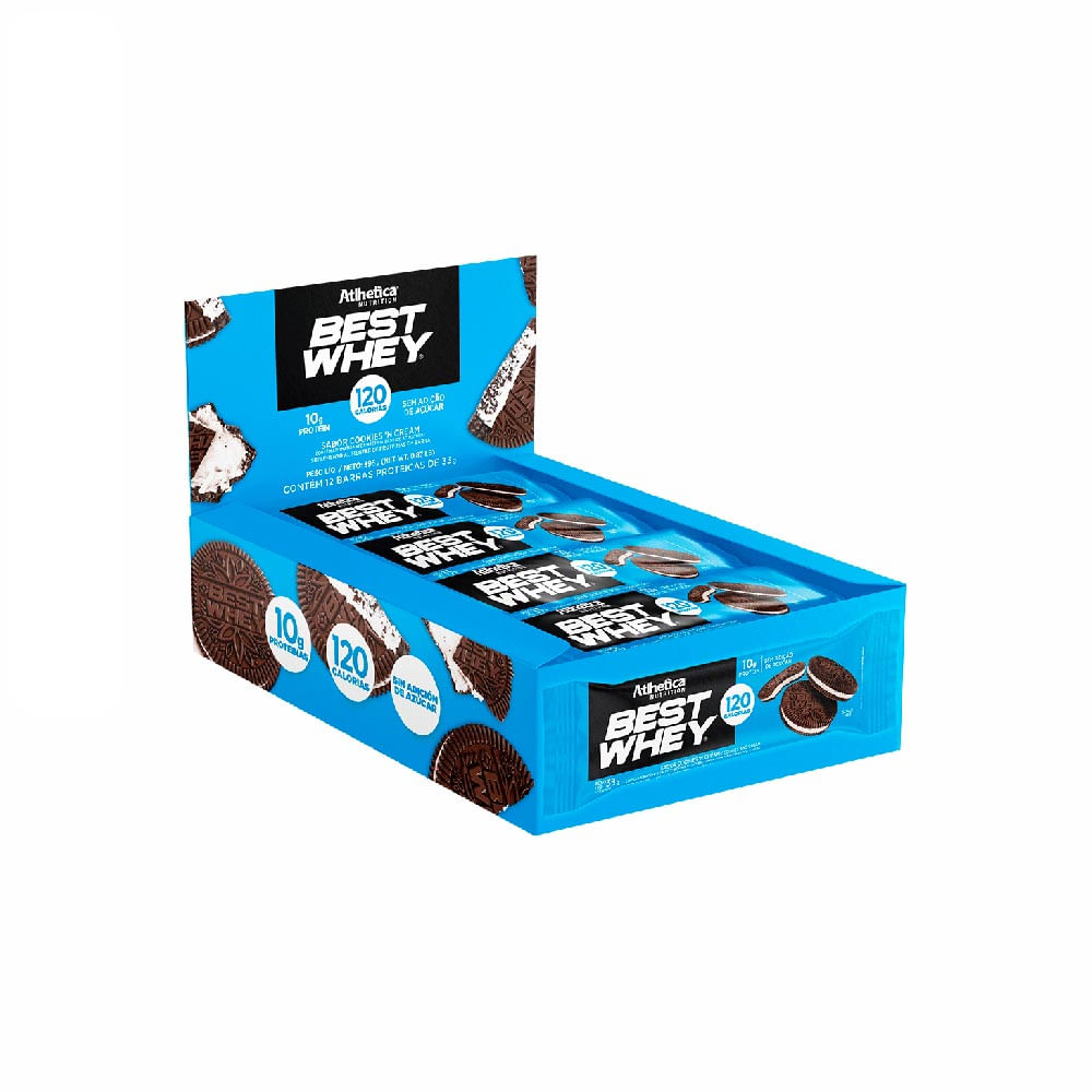 Best Whey Bar Atlhetica Nutrition Cookies&cream 12 Unidades De 32g