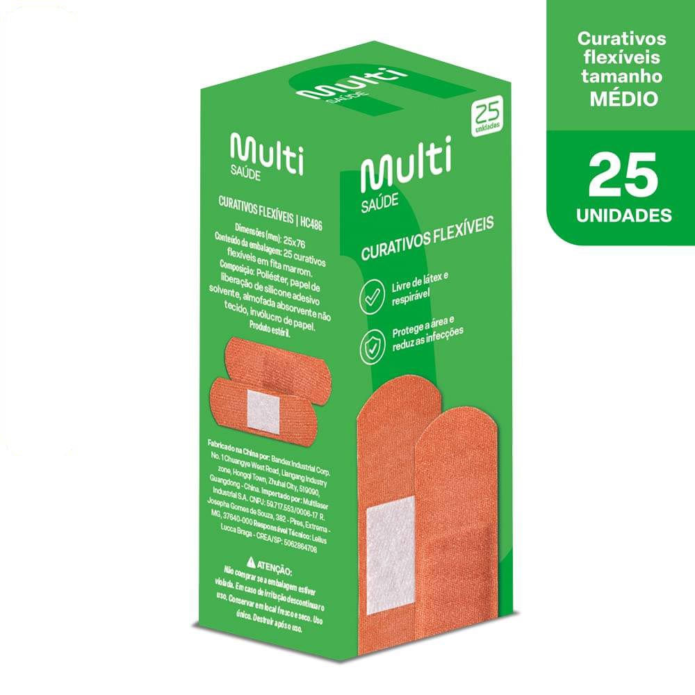 Curativo Flexível Caixa Com 25 Unidades Multi Saúde HC486