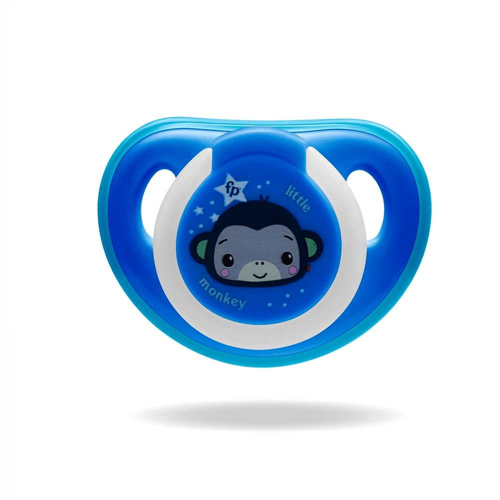 Chupeta Fisher Price Azul First Moments Glow Tam. 2 com Case Esterilizador