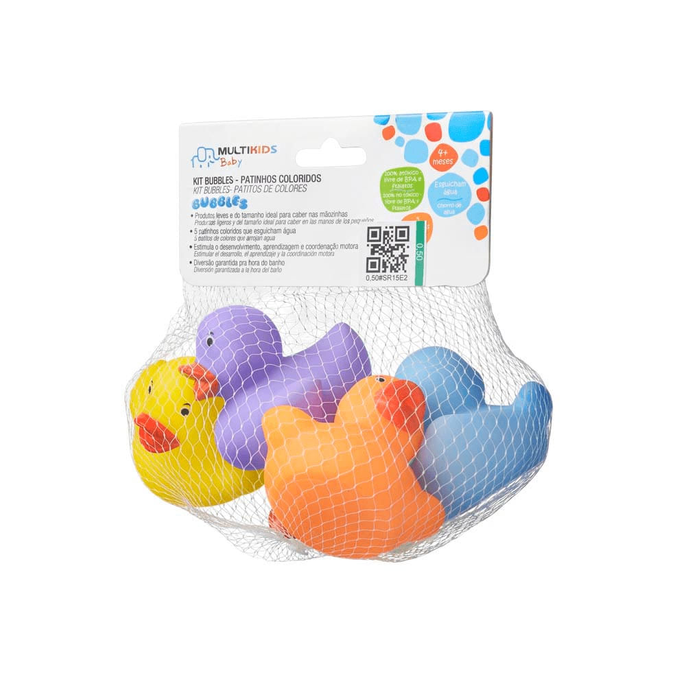 Kit Bubbles Patinhos Esguicham Água Multikids Baby