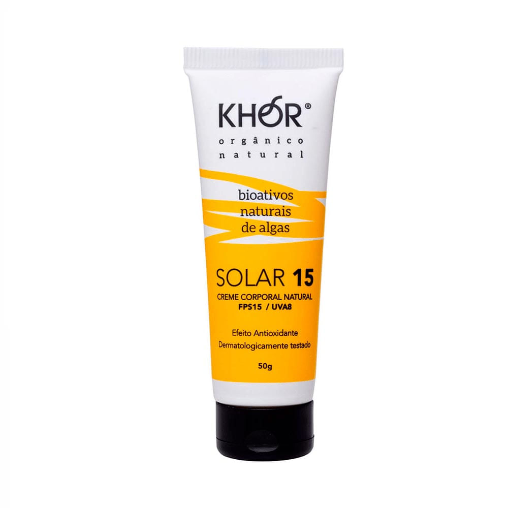 Protetor Solar Facial E Corporal Khor Cosmetics Natural Fps 15 50g