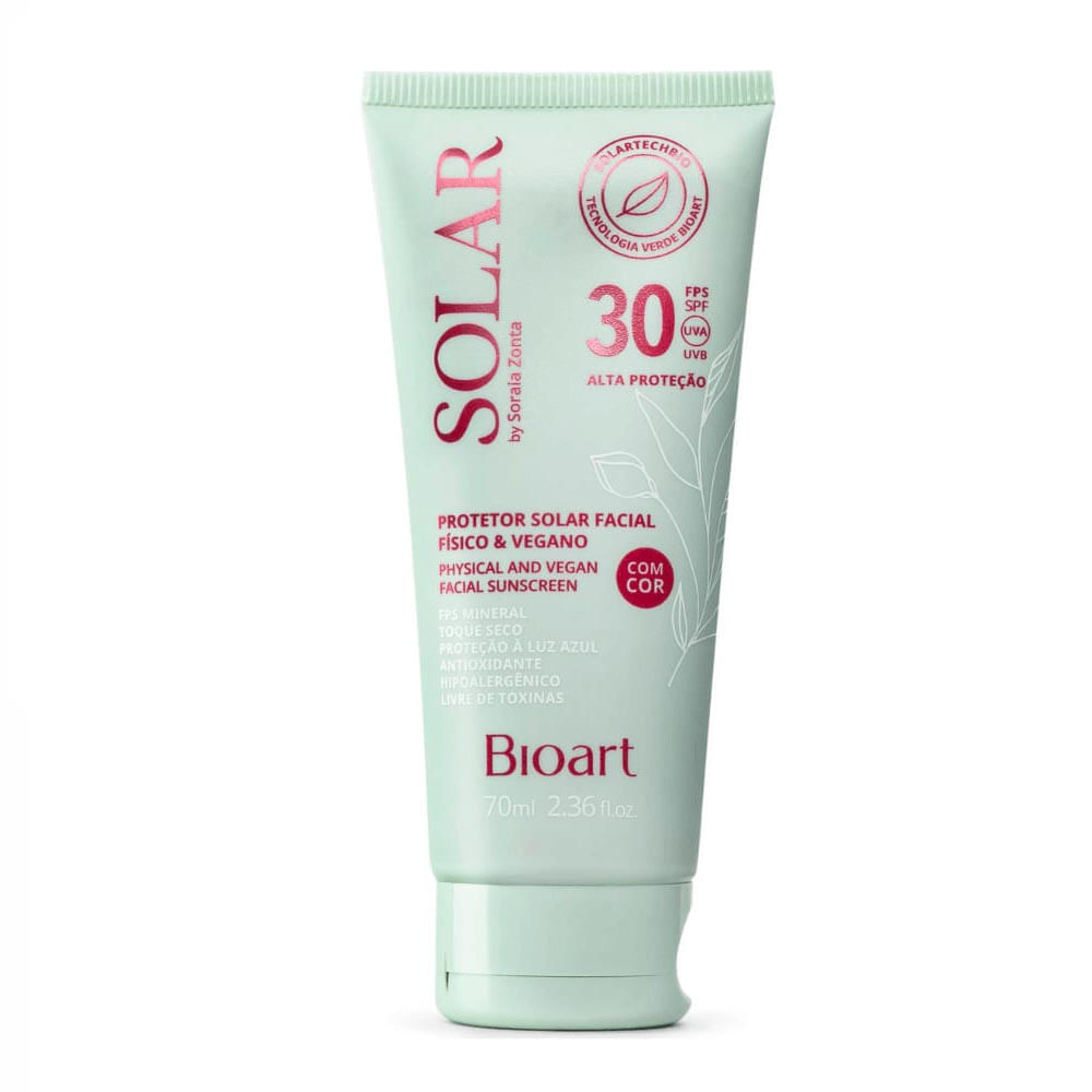 Protetor Solar Facial Bioart Natural Vegano Fps 30 70ml