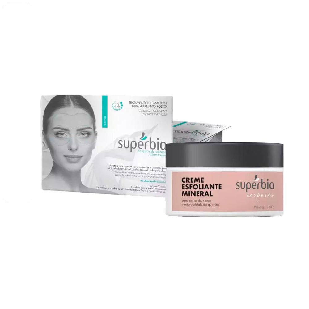 Kit Adesivo para Rugas no Rosto e Creme Esfoliante Supérbia