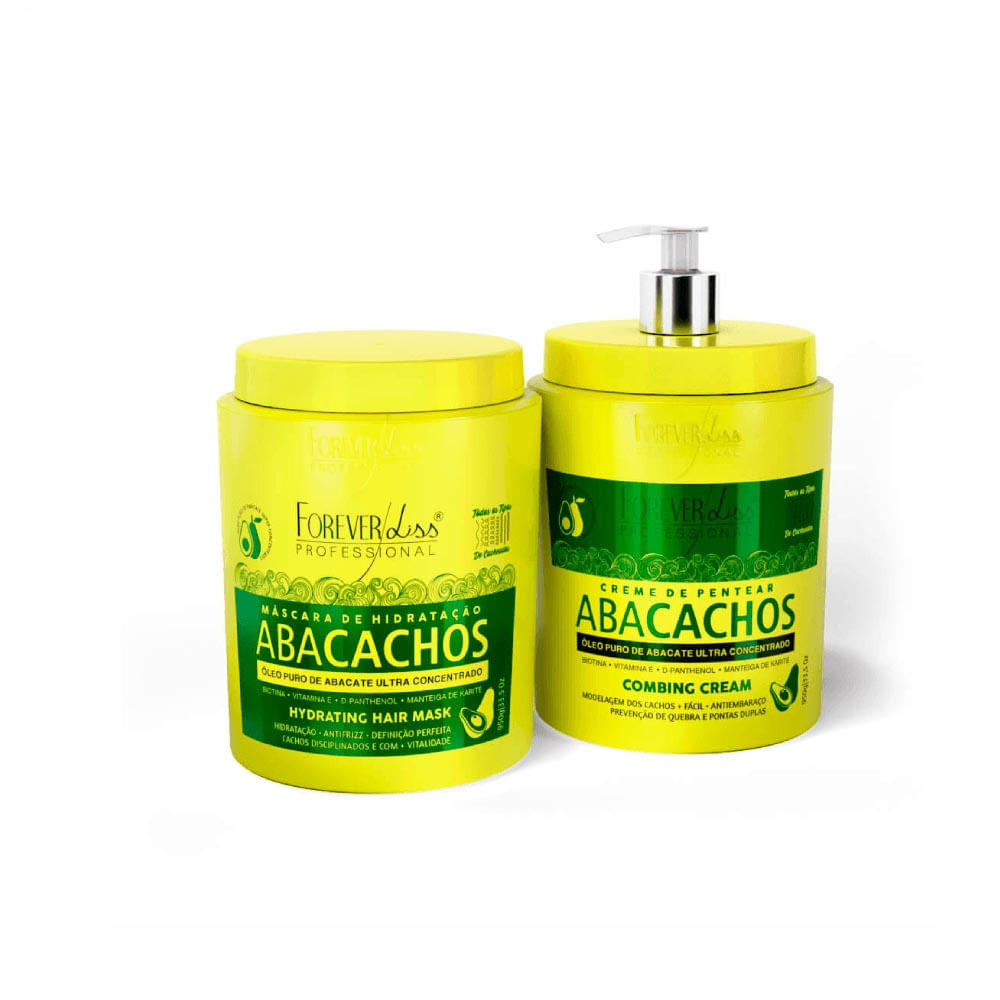 Kit Forever Liss Abacachos Máscara De Hidratação 950g + Creme De Pentear 950g