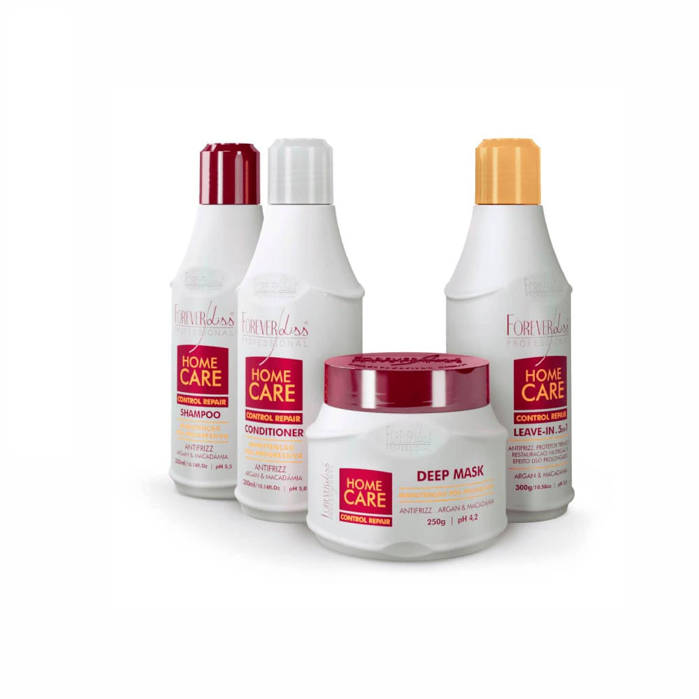 Kit Forever Liss Máscara 250g + Shampoo 300Ml + Leave-in 300Ml + Condicionador 300Ml