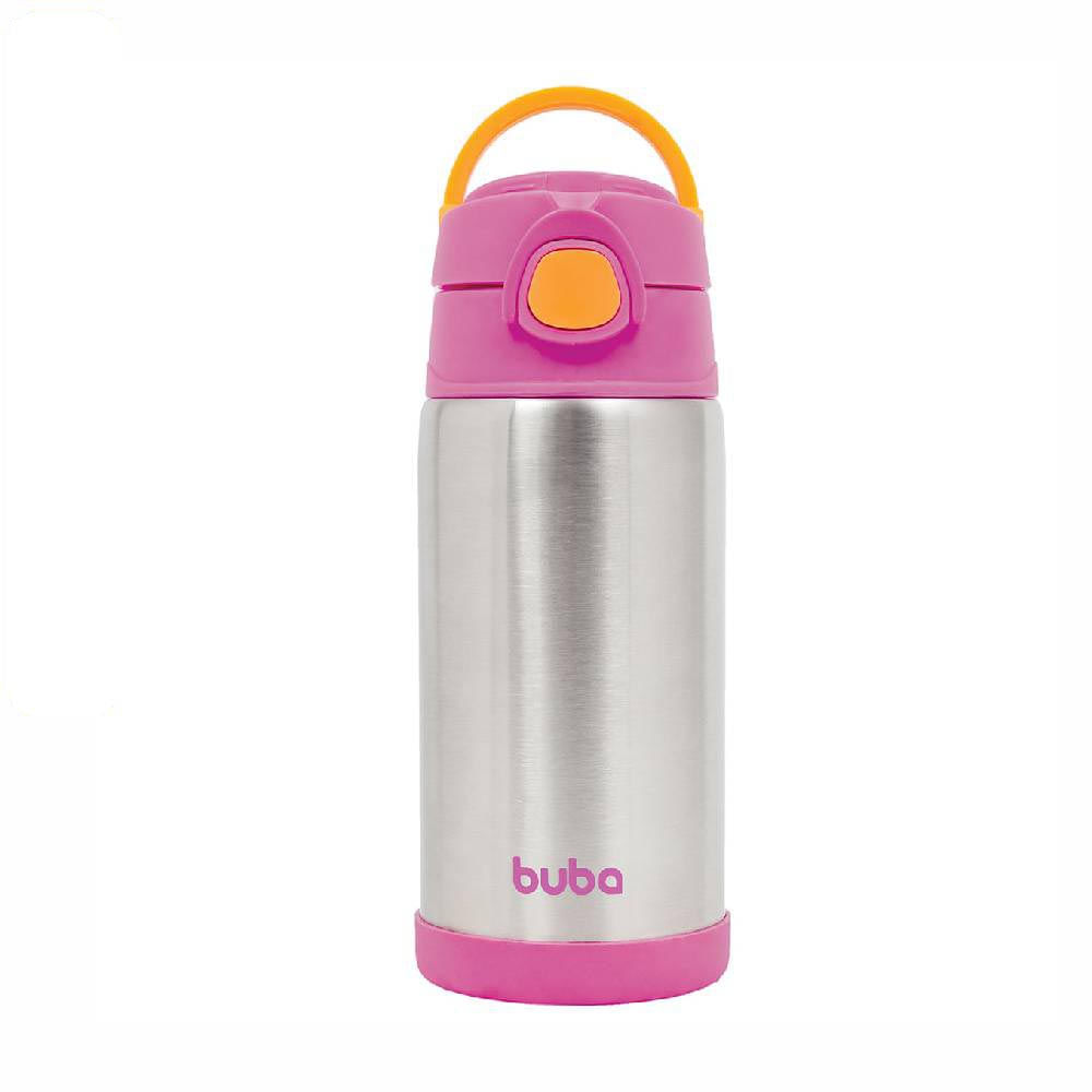 Garrafa Térmica Parede Dupla Rosa 400ml - Buba