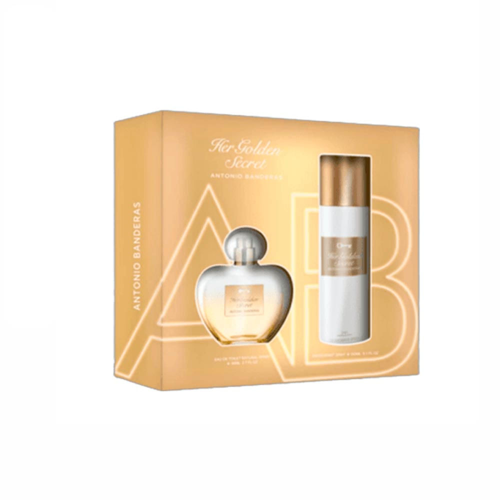 Kit Antonio Banderas Her Golden Secret Eau De Toilette 80Ml + Desodorante 150Ml