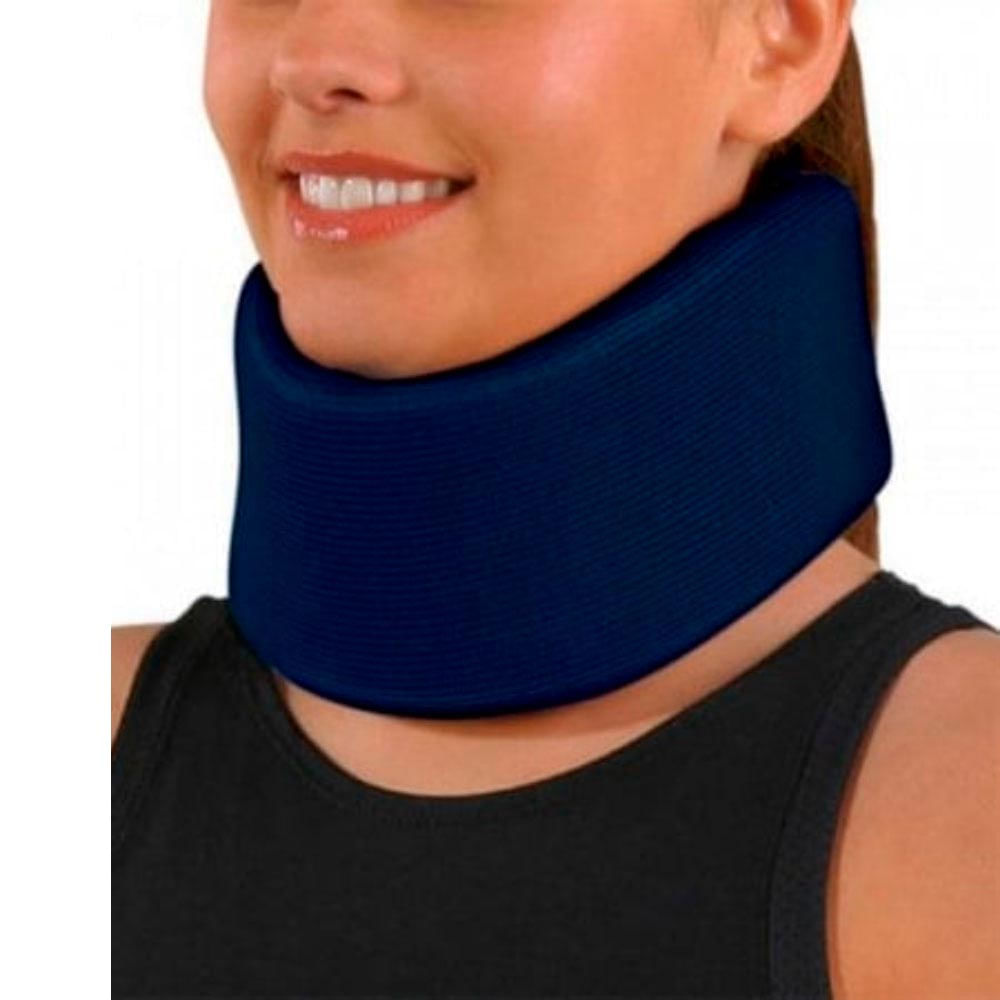 Colar Cervical Espuma com Reforço Interno Azul Tamanho G SalvaPé