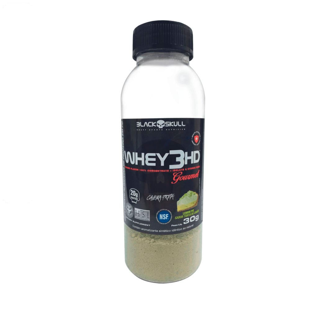 Suplemento Alimentar De Whey 3hd Gourmet Caveira Preta Torta De Limão