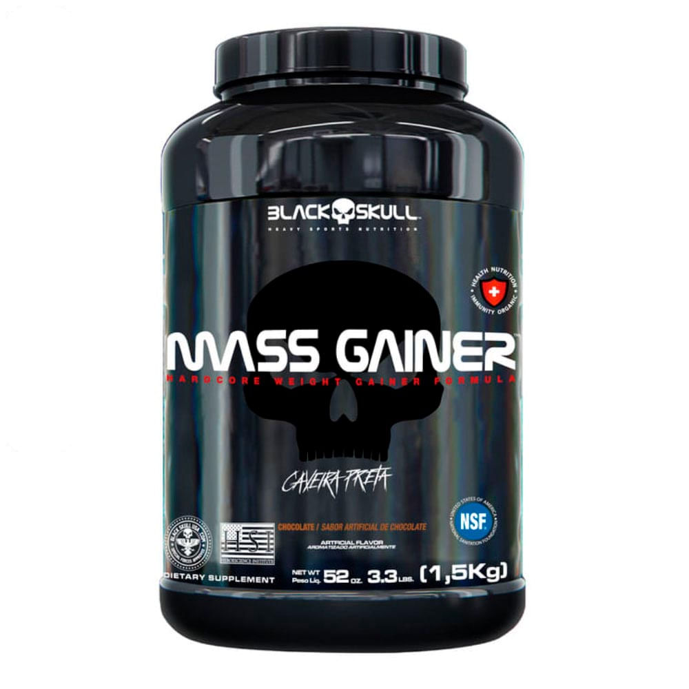 Suplemento Hipercalórico Mass Gainer Caveira Preta 1,5kg Chocolate
