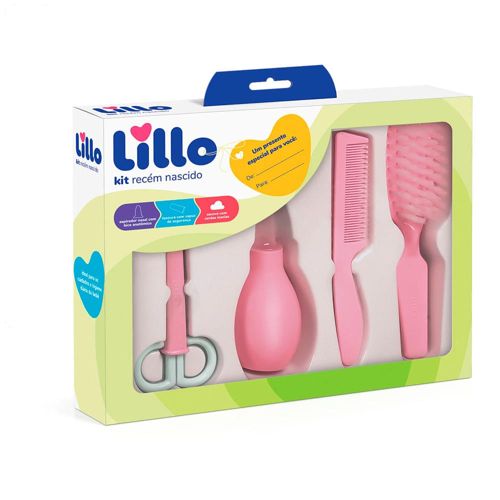 Kit De Higiene Para Recém Nascido Lillo Rosa