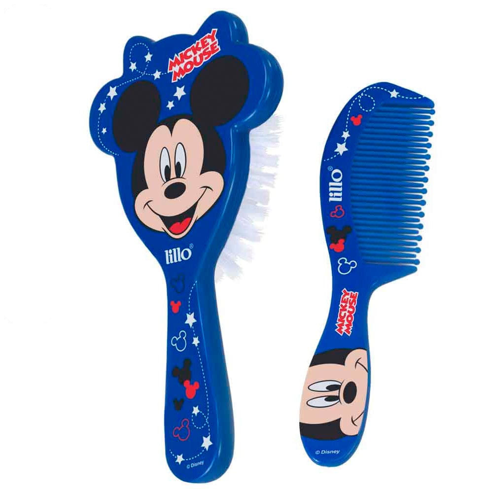 Conjunto Escova E Pente De Cabelo Mickey Lillo Azul
