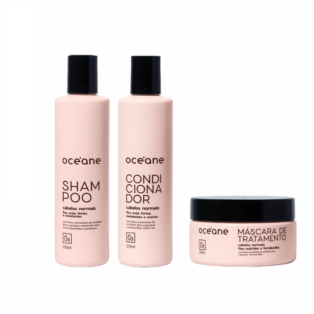 Kit Océane Cabelos Normais Shampoo 250Ml + Condicionador 250Ml + Máscara 200Ml