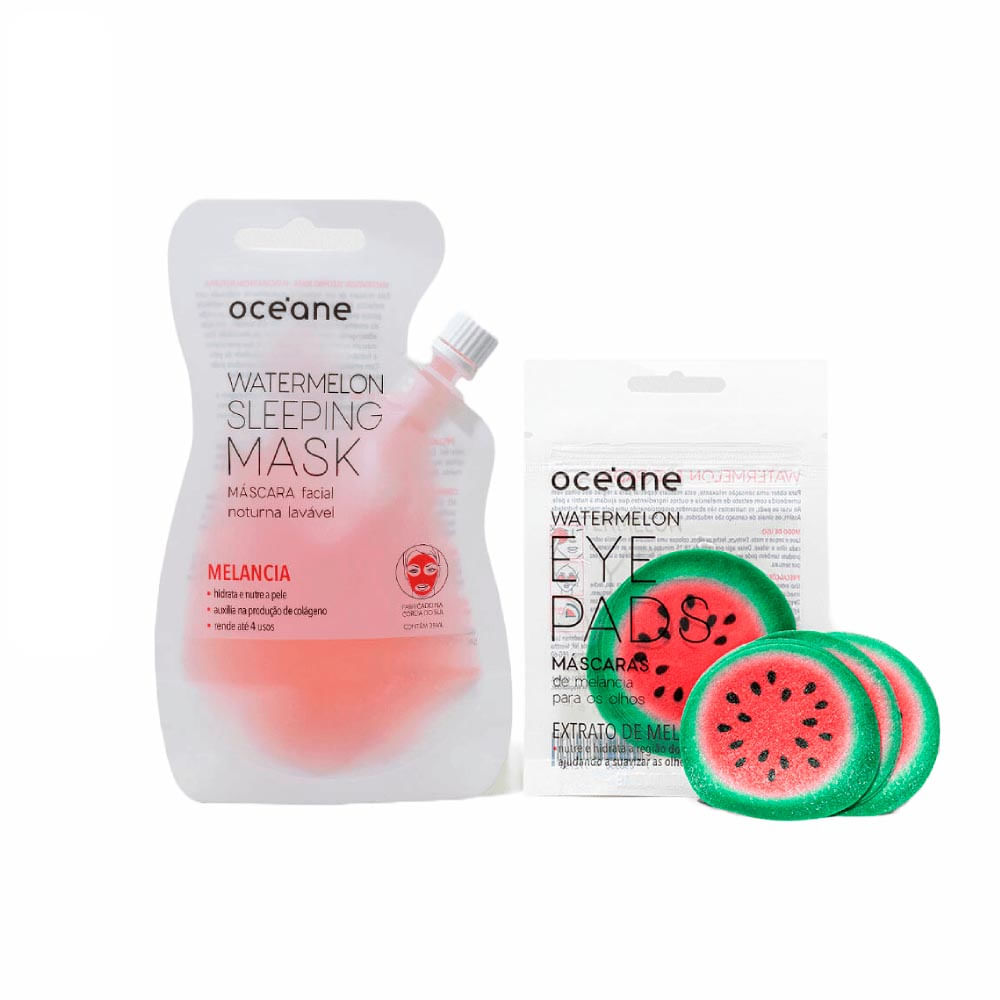 Kit Océane Máscara Facial De Melancia + Máscara Para Área Dos Olhos De Melancia