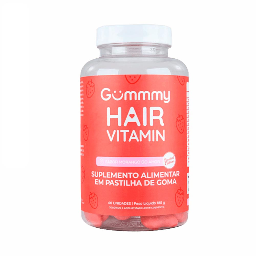 Pastilha De Goma Gummmy Hair Morango Do Amor 60 Unidades