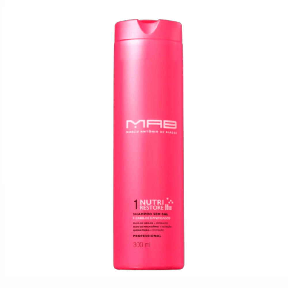 Shampoo Sem Sal MAB Marco Antônio de Biaggi Nutri Restore 300Ml