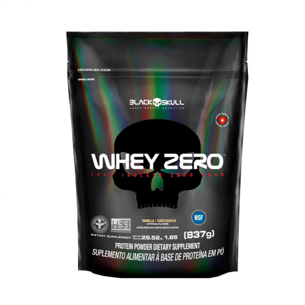 Suplemento Alimentar de Whey Protein Isolado Whey Zero Black Skull 837g Vanilla