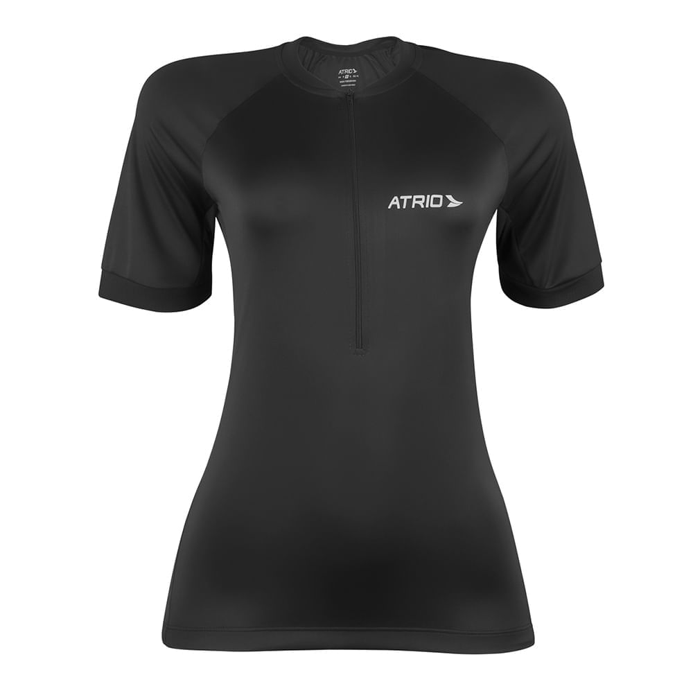 Camisa de Ciclismo Sport Preta Feminina Tam. P Atrio