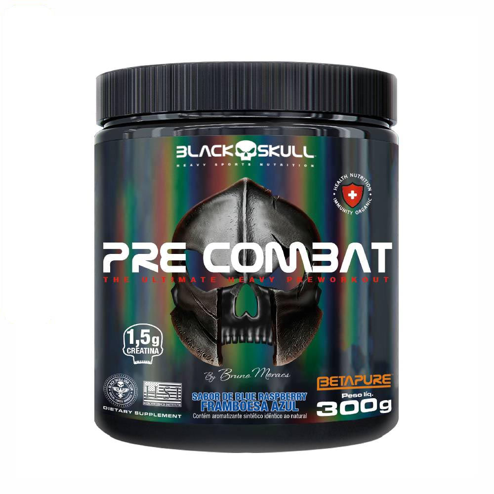 PRÉ-COMBAT - 300G BLUE RASPBERRY BLACK SKULL
