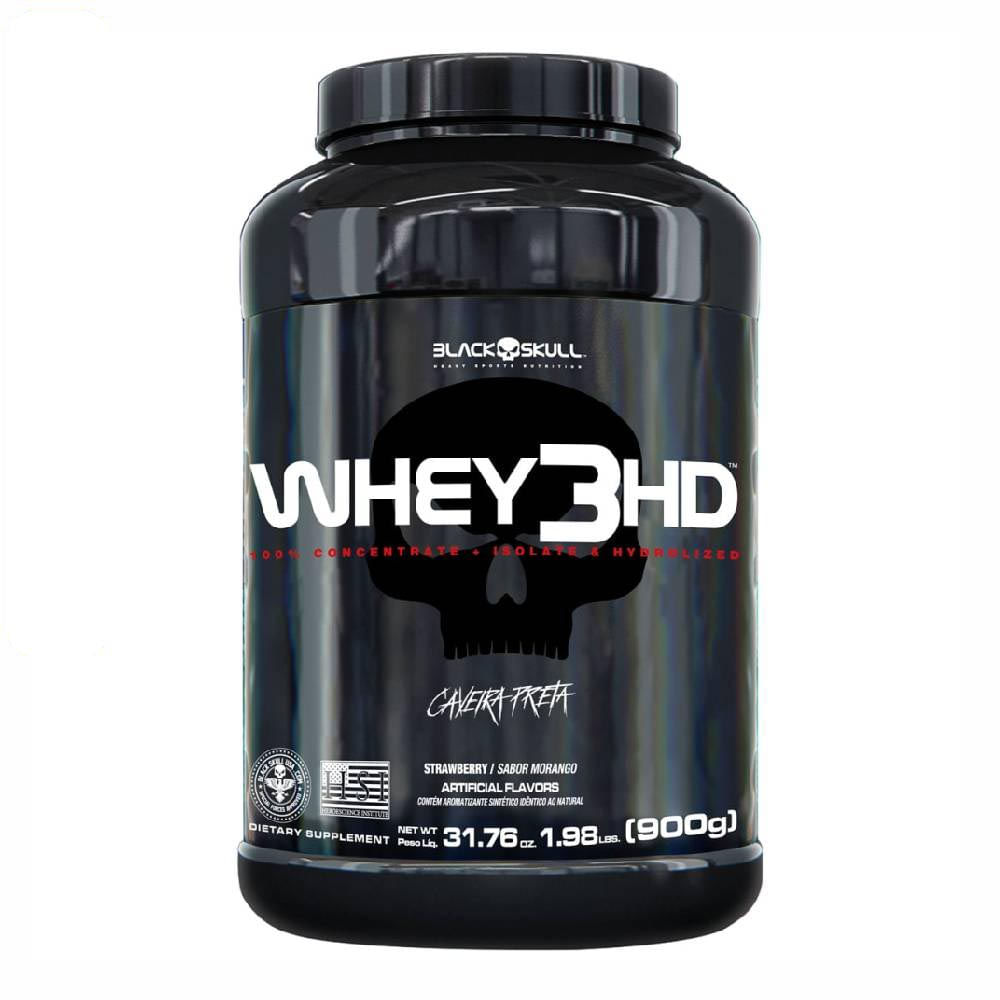 WHEY 3 HD MORANGO 900G (WPC WPI E WPH)