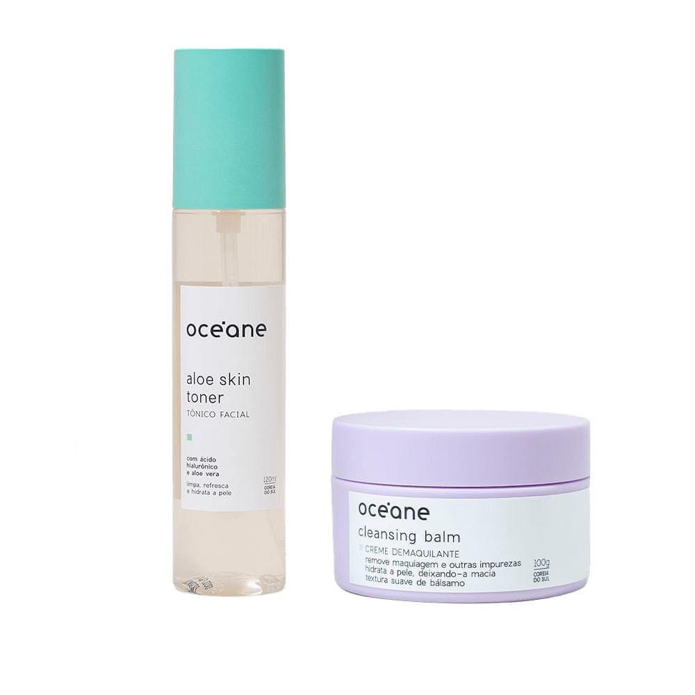 Kit Creme Demaquilante + Tônico Facial Com Aloe Vera Océane