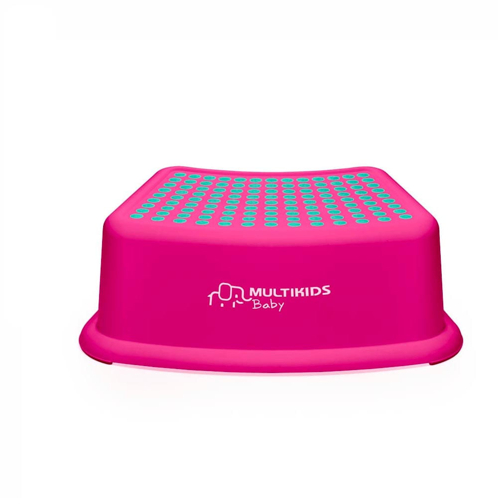 Degrau Infantil com Antiderrapantes Step Up Rosa Multikids Baby BB1008