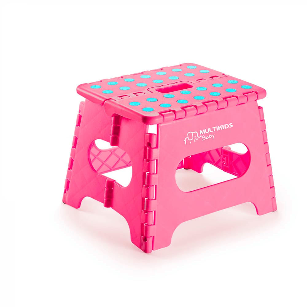 Banquinho Multiuso Dobrável Flop Rosa Multikids Baby
