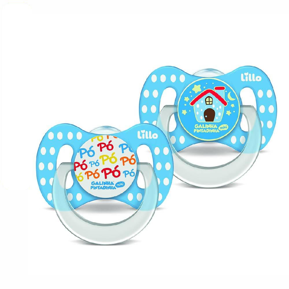 Kit 2 Chupetas Funny - Galinha Pintadinha - Azul - Lillo