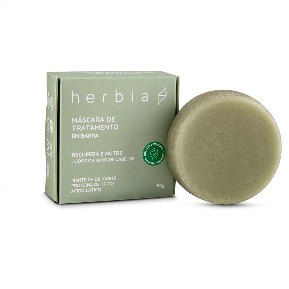 Mascara Capilar em Barra Recupera e Nutre Herbia 50g