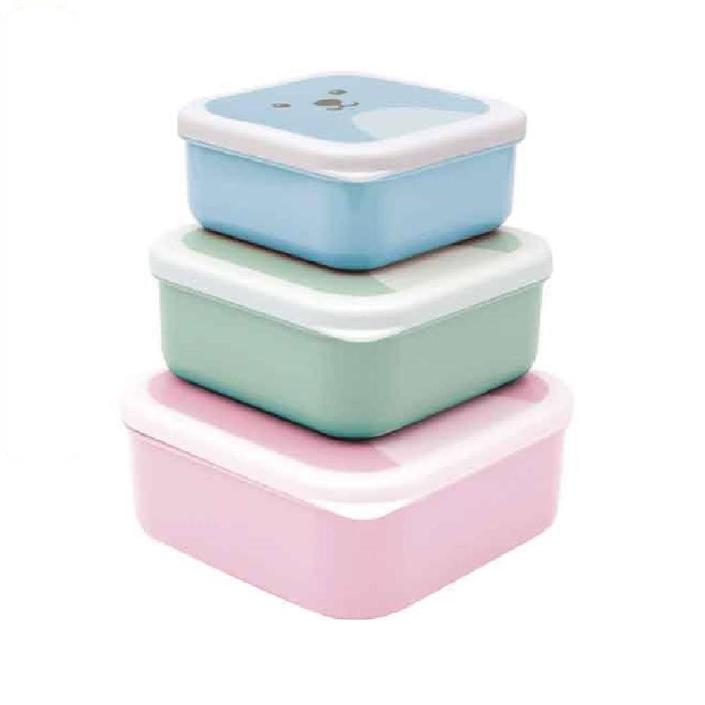 Conjunto De 3 Potinhos Gumy Rosa Buba