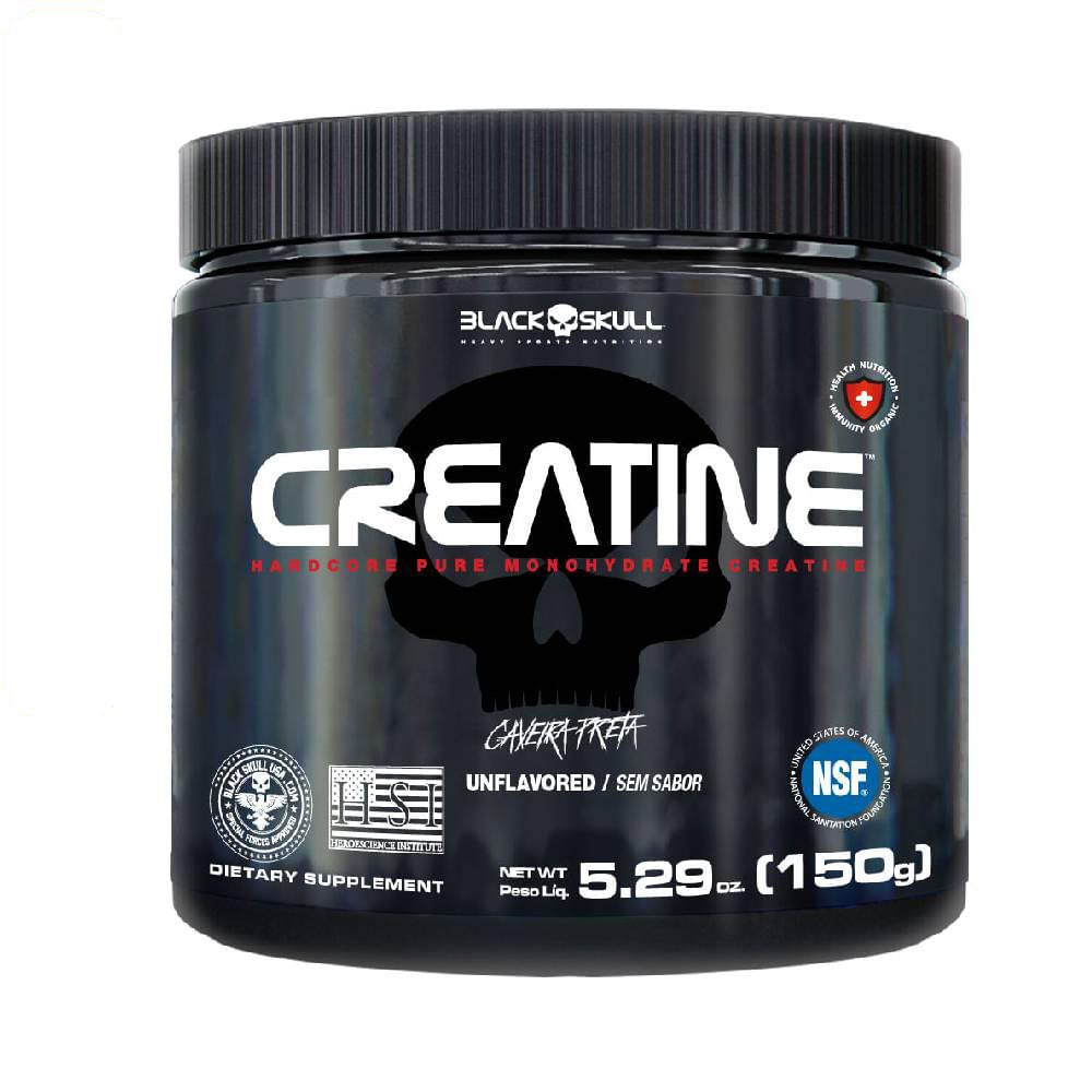 Creatine Creatina Monohidratada 150G Caveira Preta