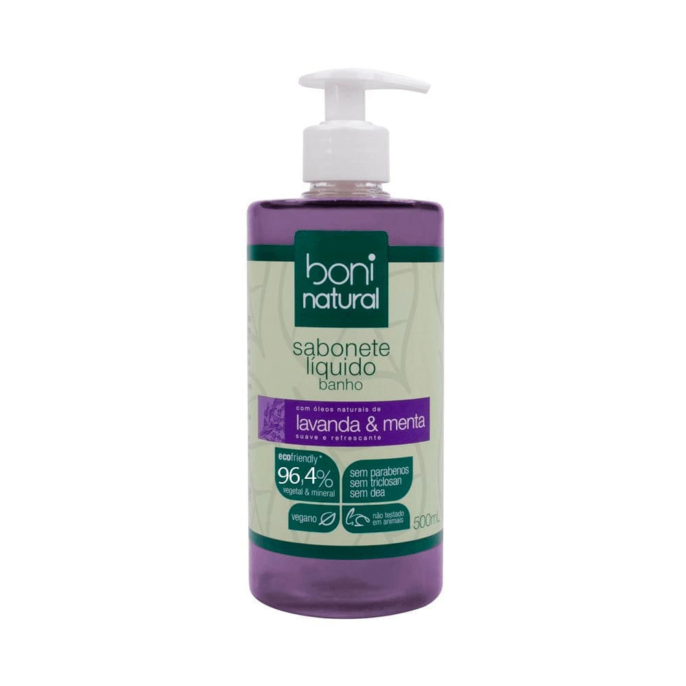 Sabonete Líquido Para Banho Boni Natural Lavanda E Menta 500Ml