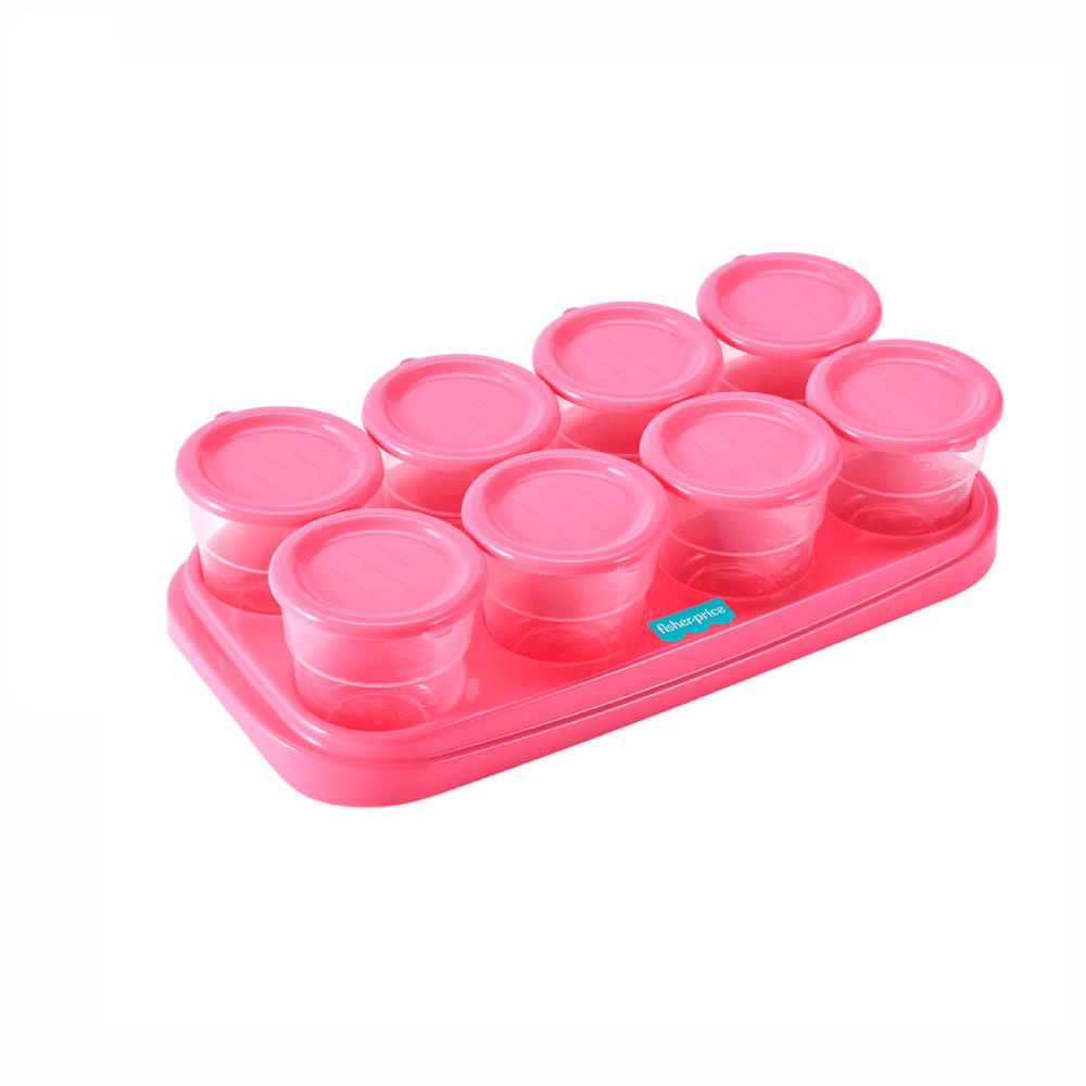Potes para Congelar Papinha na Bandeja Prep & Fresh Rosa Fisher Price BB1081