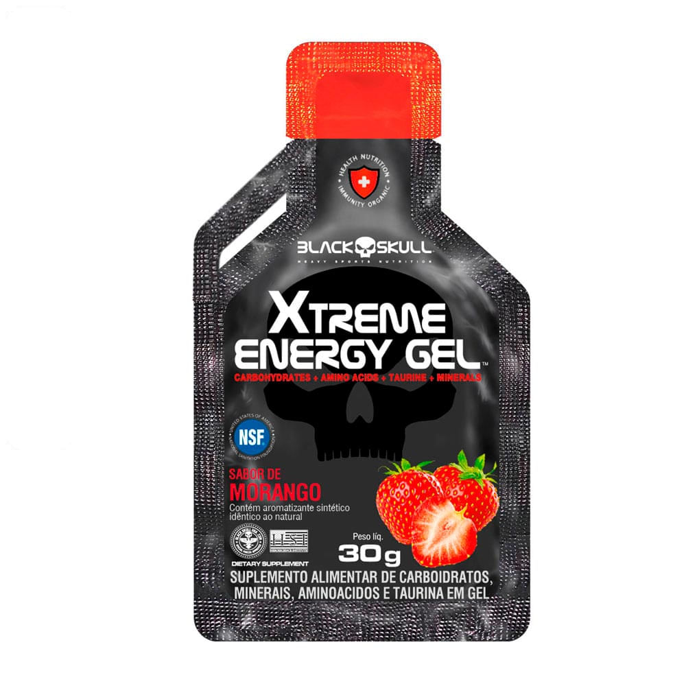 Suplemento Alimentar em Gel Xtreme Energy Gel 10 unidades Sabor Morango