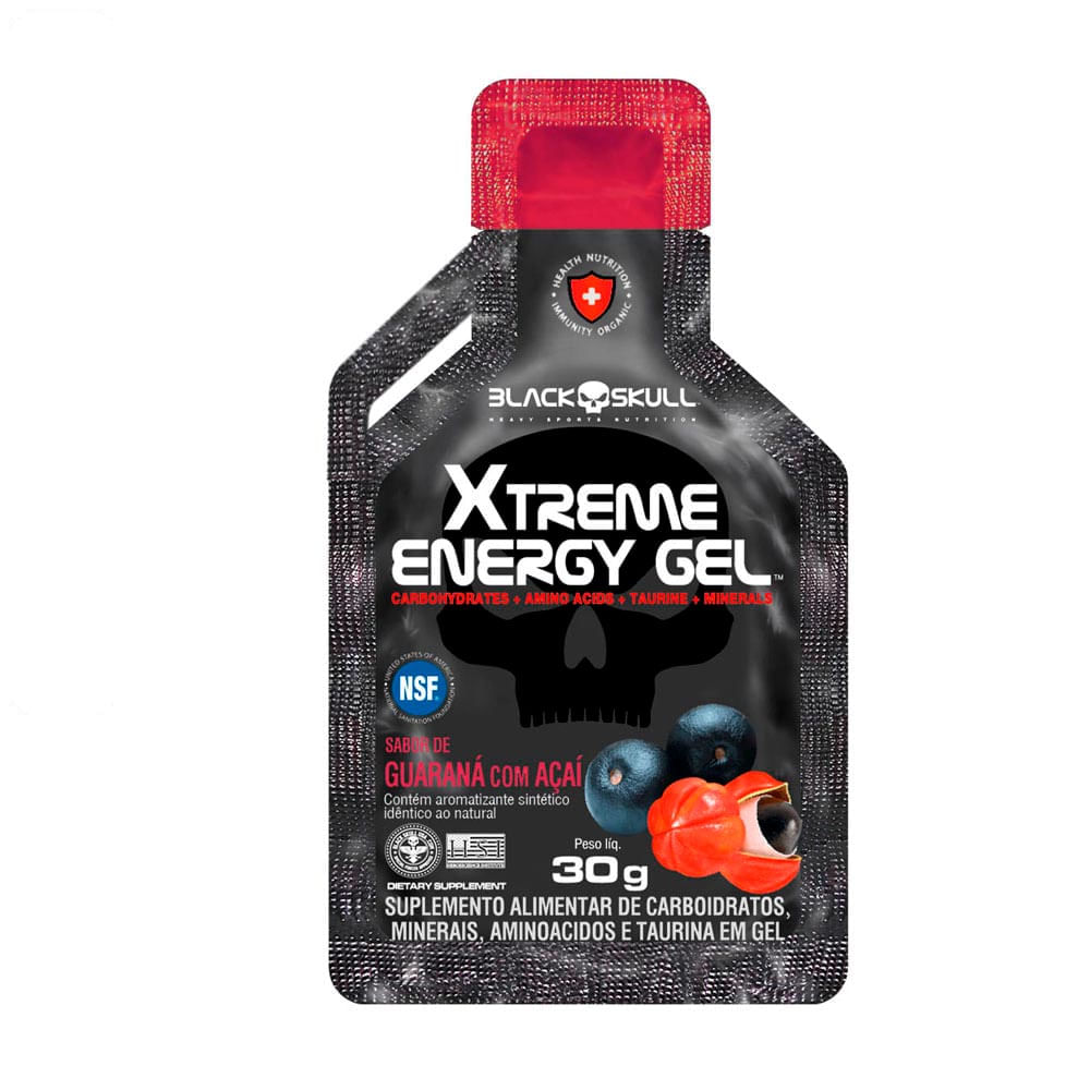 Suplemento Alimentar em Gel Xtreme Energy Gel 10 unidades Sabor Guaraná