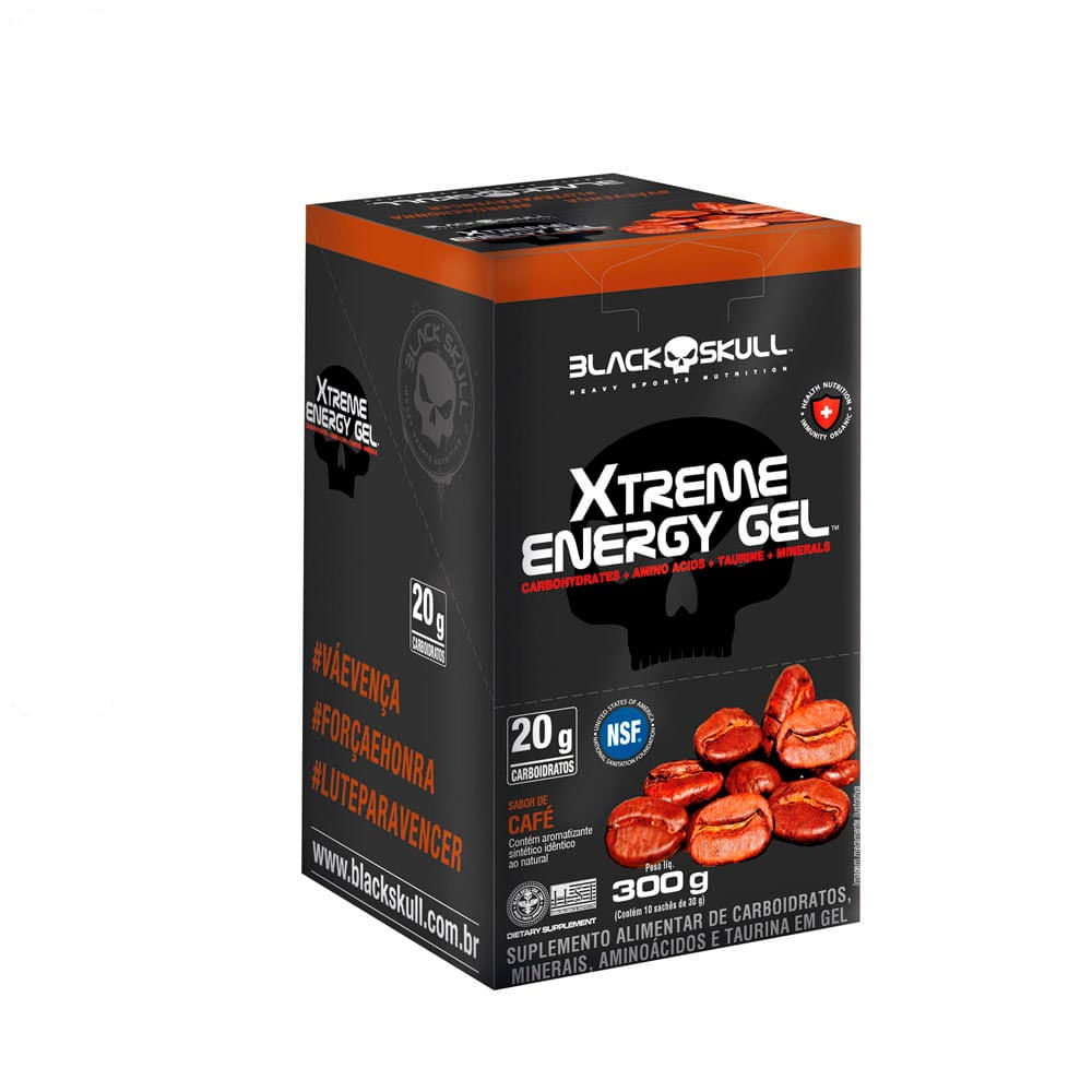Suplemento Alimentar em Gel Xtreme Energy Gel 10 unidades Sabor Café