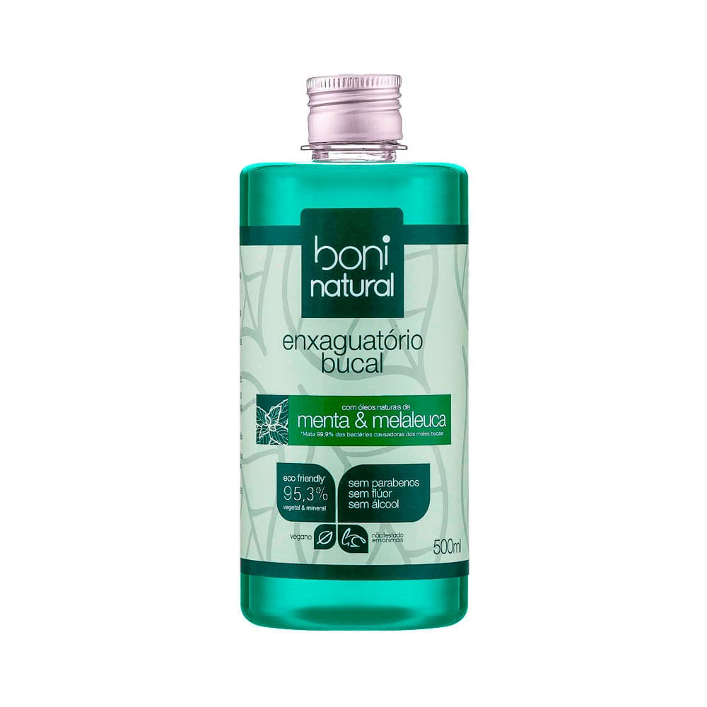 Enxaguante Bucal Boni Natural Menta e Melaleuca 500Ml