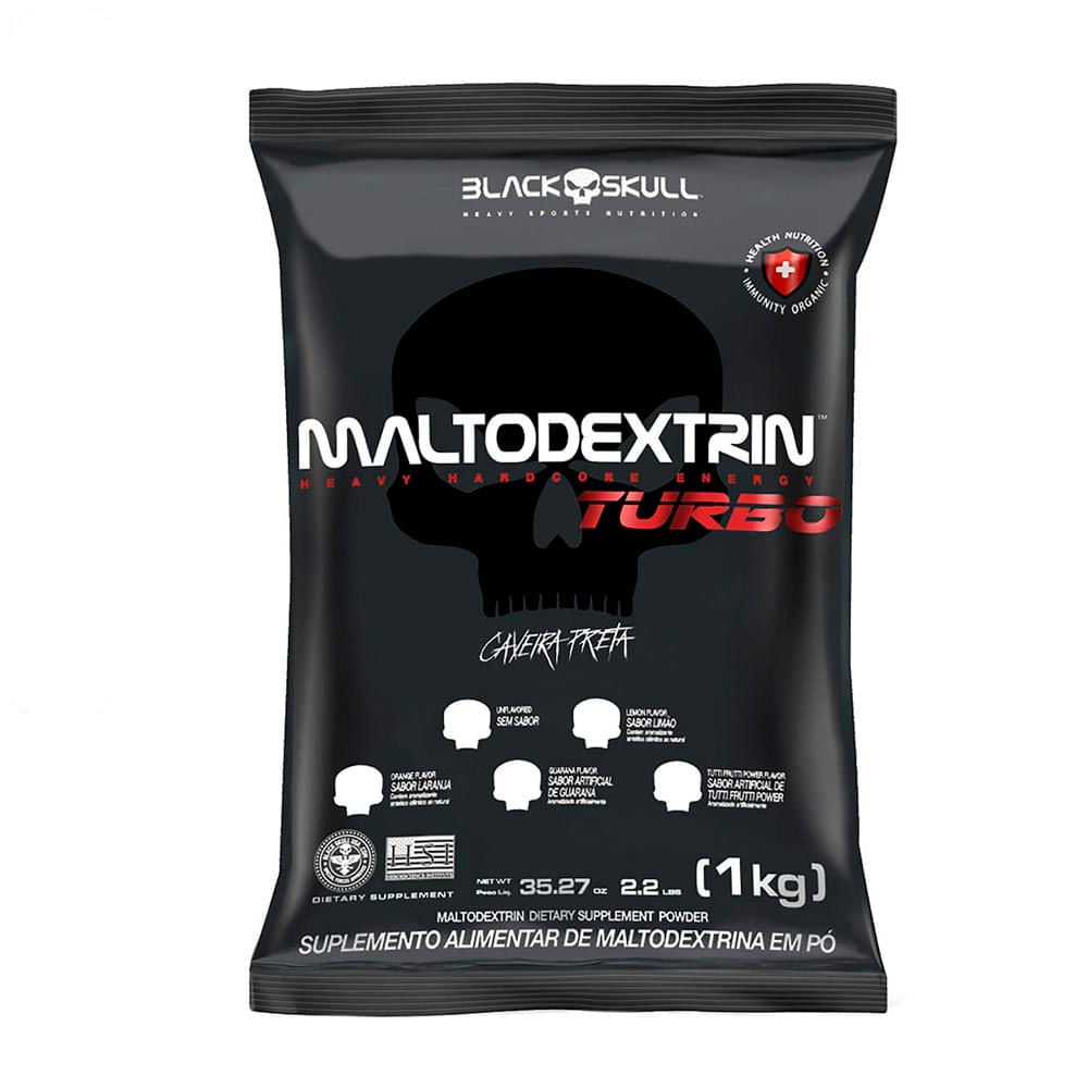 Suplemento Alimentar Maltodextrin Turbo Caveira Preta 1kg Sem Sabor