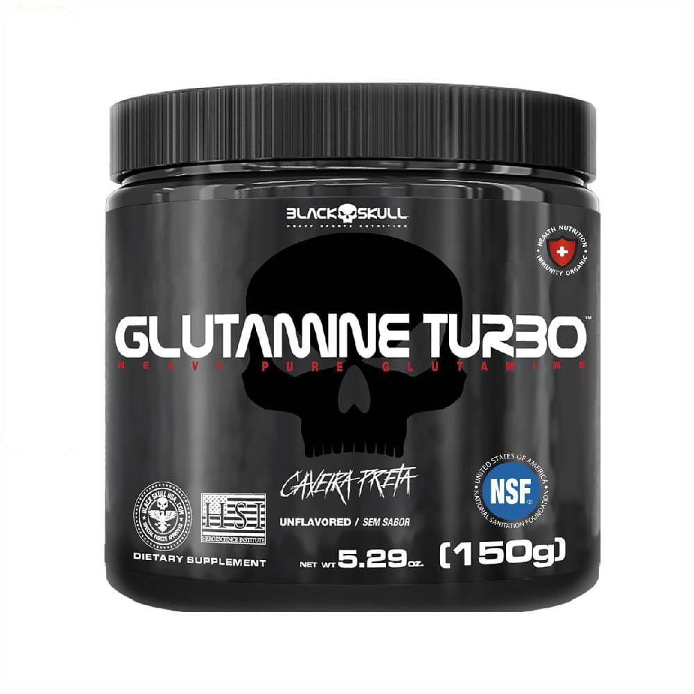 Suplemento Glutamine Turbo Caveira Preta Glutamina 150G Black Skull