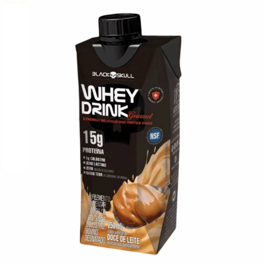 Whey Drink Gourmet Doce de Leite Pronto Para Beber 250ml Black Skull