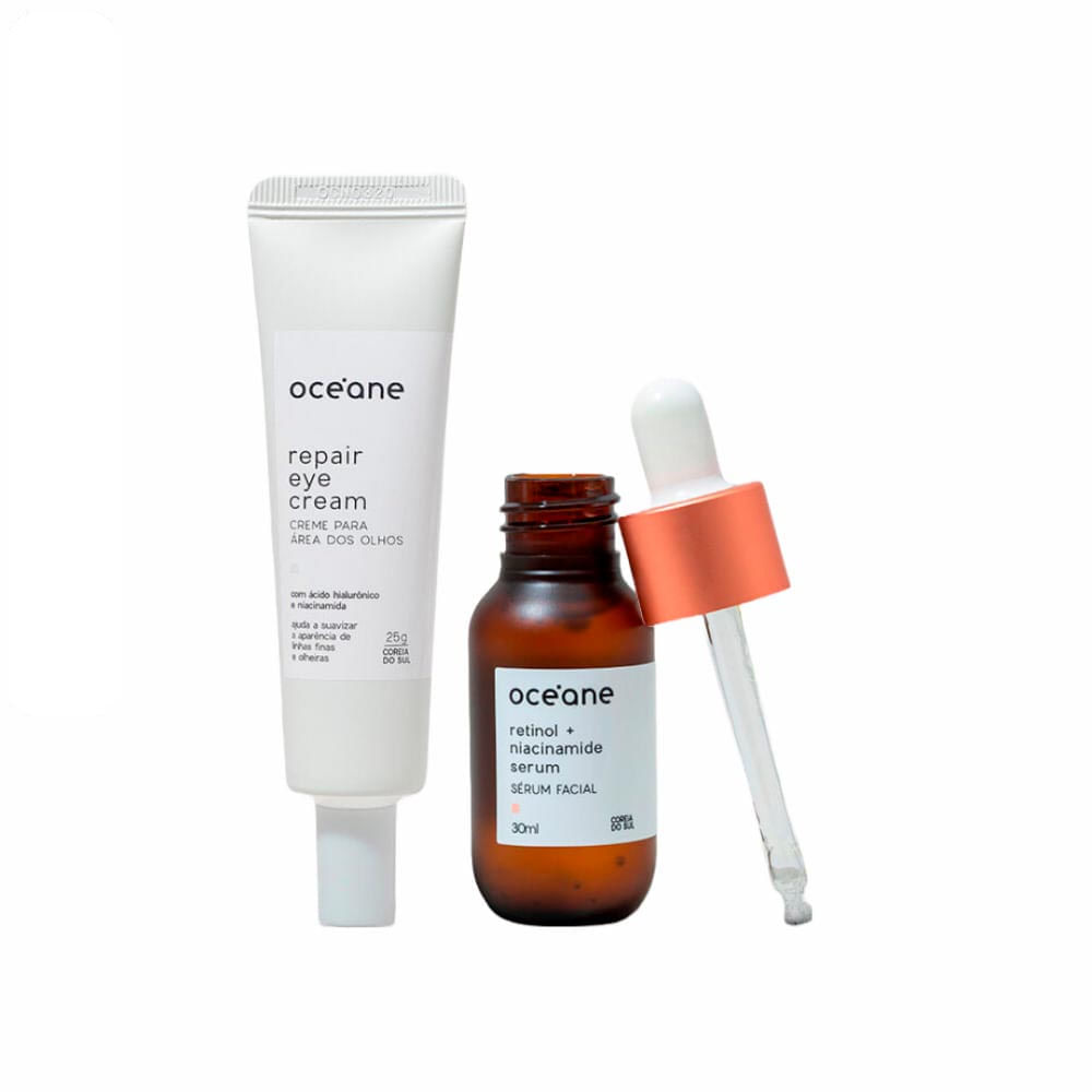 Kit Dupla Niacinamida Sérum Retinol e Niacinamida + Creme Para Área Dos Olhos Océane
